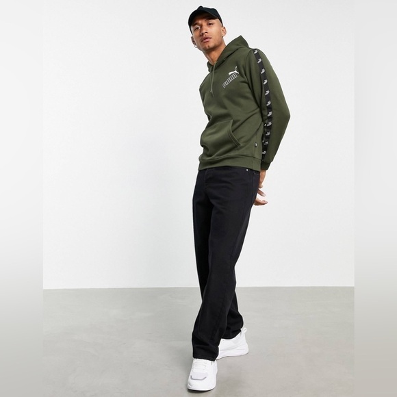 NWT Puma Amplified Sportstyle Core Hoodie Pullover Sweatshirt Size Medium Olive - Picture 4 of 10